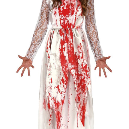Vestido de Novia Disfraz de Halloween de Mujer Ensangrentada