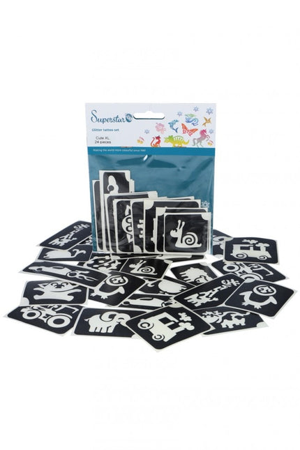 Plantilla Tatuaje Negro Animales 24pcs