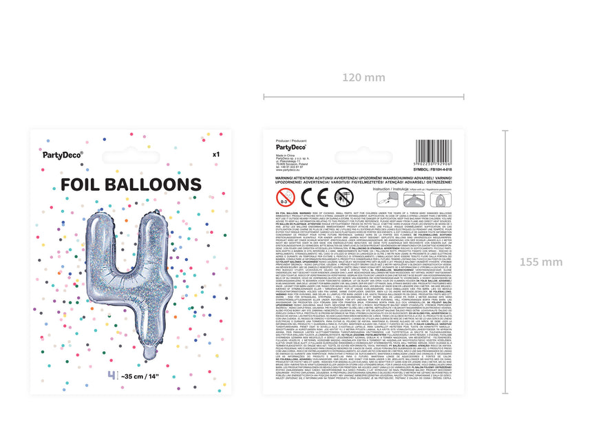 Globo Foil Figura 4 Holográfico 35cm