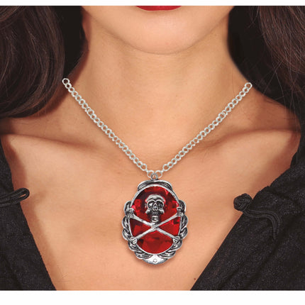 Collar de Halloween de plata Cabeza de Muerte