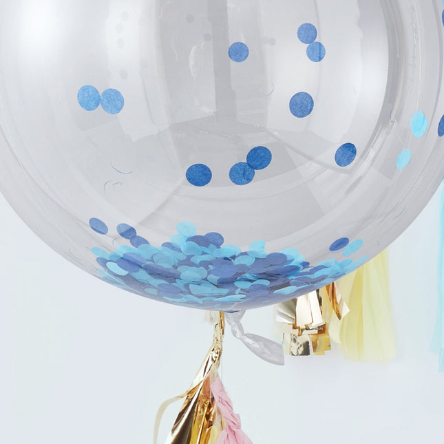 Globo Confeti Azul 91cm