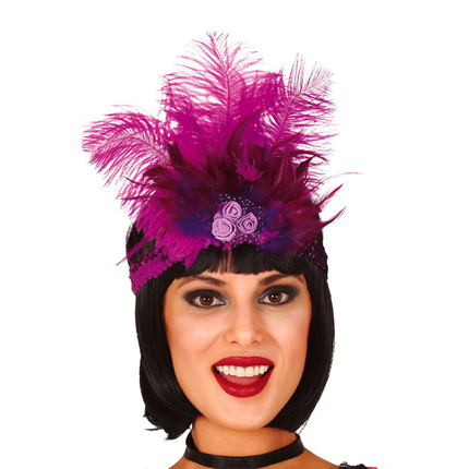 Plumas de diadema moradas