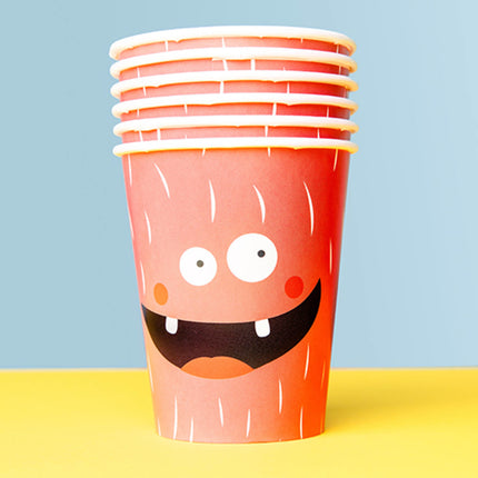 Vasos de Papel Monster 250ml 6ud