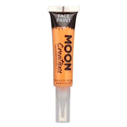 Moon Creations Pintura facial con pincel aplicador naranja 15ml