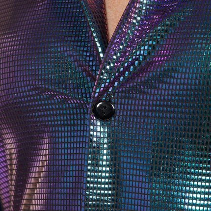 Blusa Disco Azul Morado Metalizado
