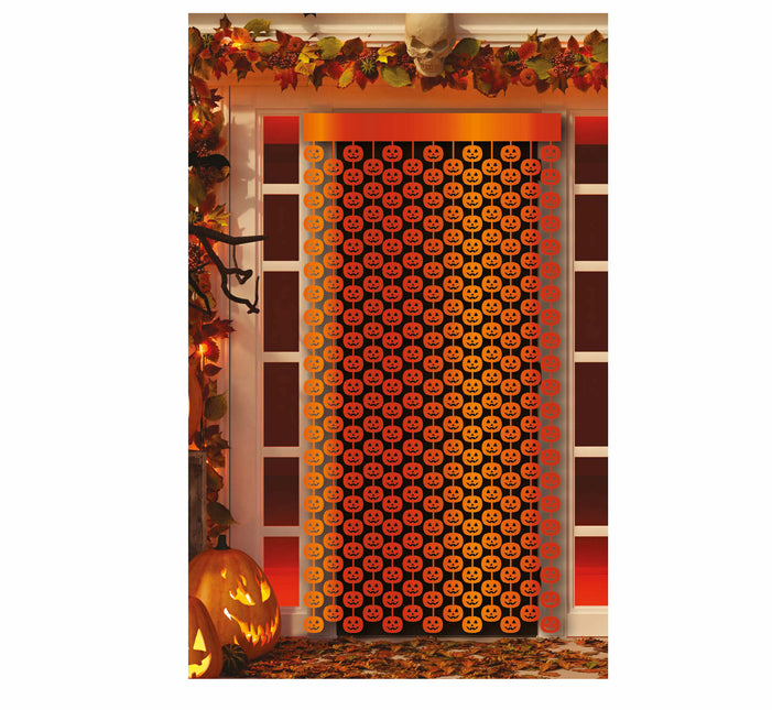 Cortina de puerta de Halloween Calabazas 2m