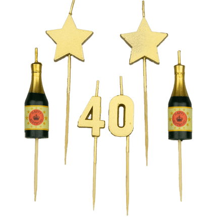 Velas 40 Años Champán 17,5cm