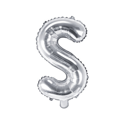 Globo Letra S Plata Vacío 35cm