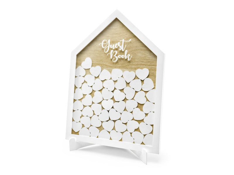 Libro de visitas de madera Corazones 43cm