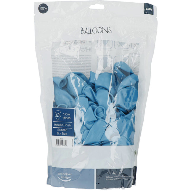Globos Azul Claro Azul Cielo Metalizado 33cm 100pcs