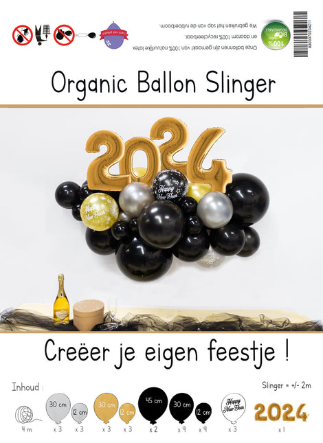 Globos DIY Kit Globos Oro Orgánico Año Nuevo
