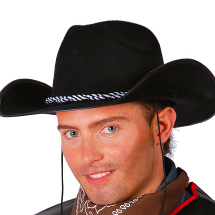 Sombrero Vaquero Negro Blanco