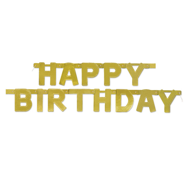 Guirnalda Letra Feliz Cumpleaños Oro Metálico 1,2m