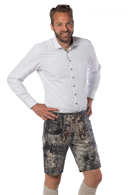 Lederhose Piel Sombra Corta Negro y Tirantes