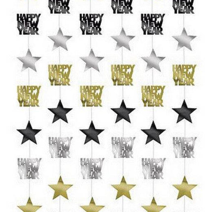 Feliz Año Nuevo Decoración Colgante Estrella 2.1m 6pcs