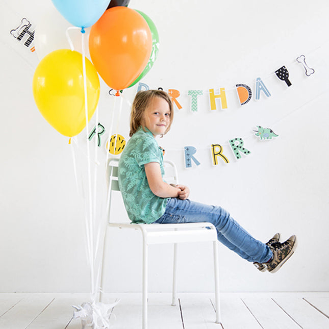 Cabestrillo Letra Dino Feliz Cumpleaños Rugido 2pcs