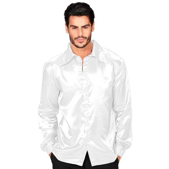 Blusa Disco 70S Satén para hombre – Partywinkel - Main Image