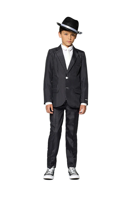 Traje negro a rayas Gangster Niño <tc>Suitmeister</tc>
