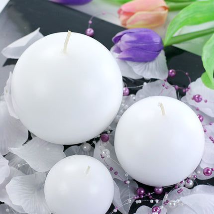 Velas Bola Blanca 6cm 10uds