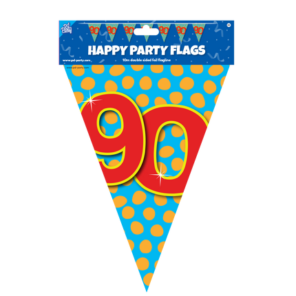Línea de bandera 90 años de color 10 m