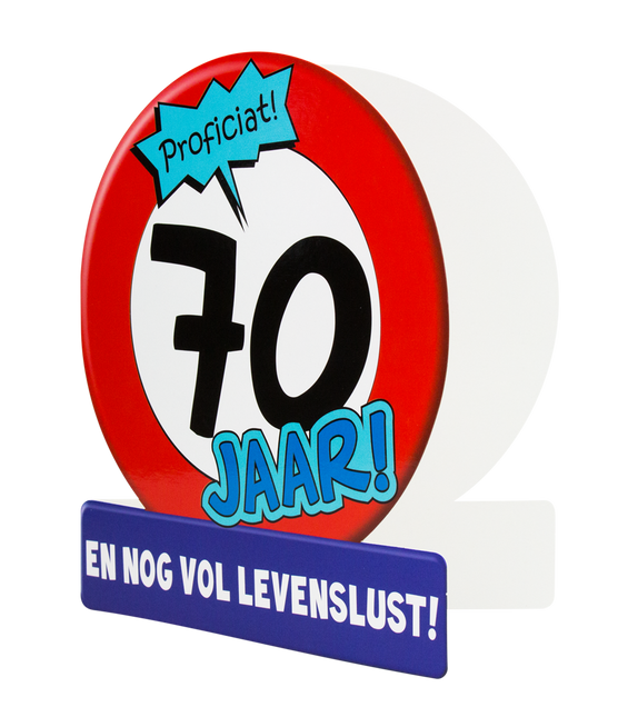 Tarjeta de cumpleaños 70 años Señal de tráfico 16,5cm
