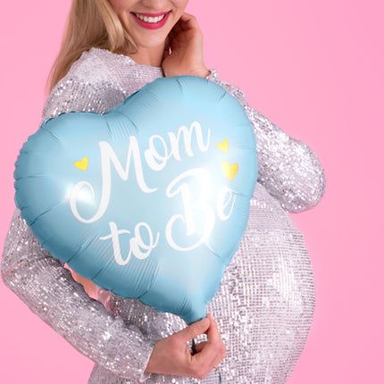 Globo de Helio Corazón Mamá Azul Vacío 35cm