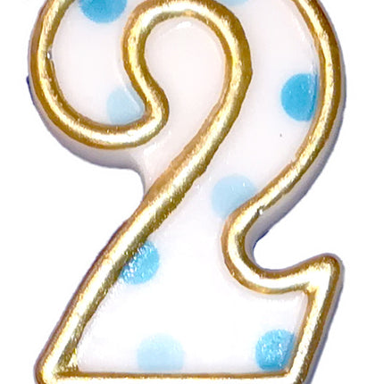 Vela 2 Años Puntos Azules 8,5cm