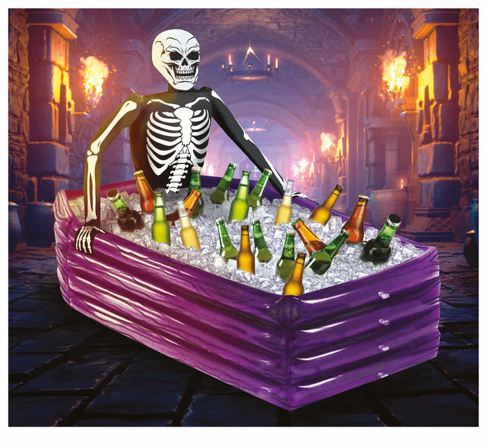 Decoración de Mesa Halloween Caja Esqueleto 1m