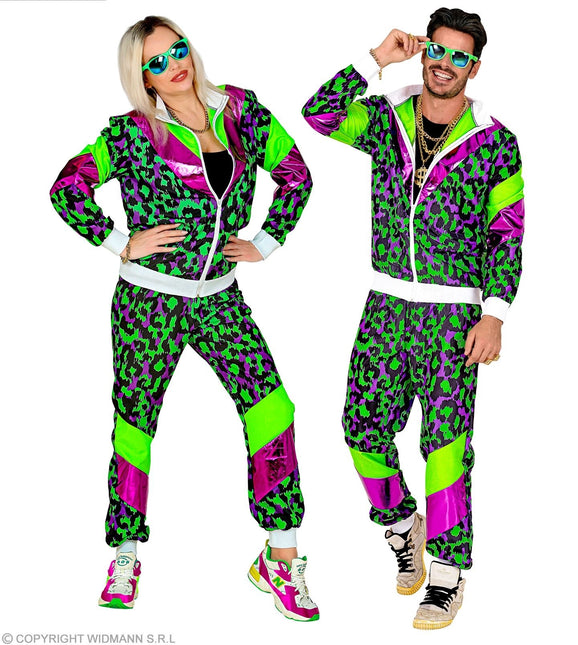 Chándal Neon 80S Verde Neón Estampado Animal