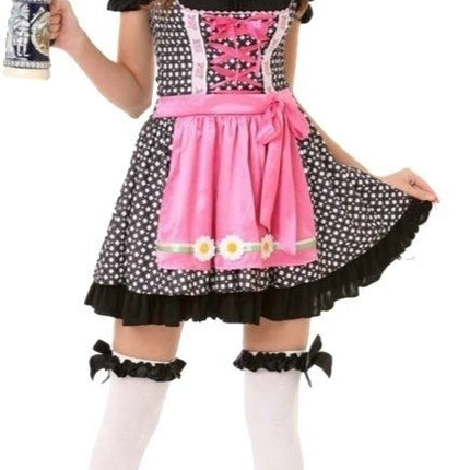 Vestido Dirndl Oktoberfest Lunares Blanco Negro