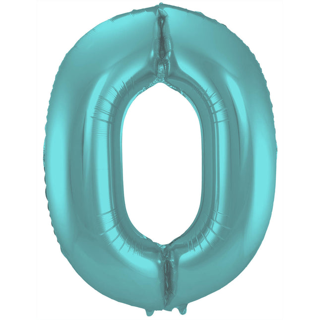 Globo Figura 0 Verde Menta Pastel XL 86cm Vacío