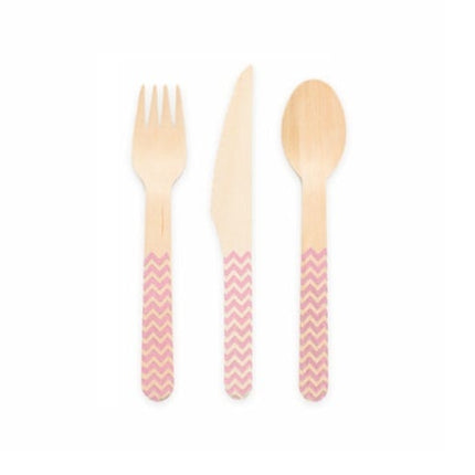 Juego de cubiertos Madera Rosa Claro 18pcs