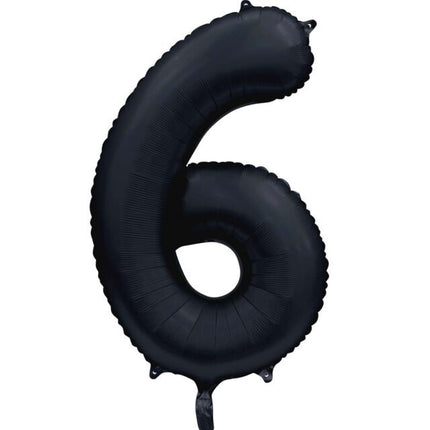 Globo Figura Negro 6 Años Brillo 86cm