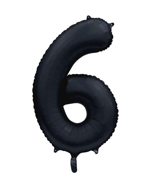 Globo Figura Negro 6 Años Brillo 86cm