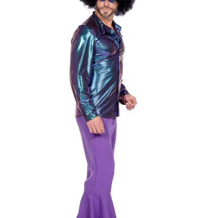 Blusa Disco Azul Morado Metalizado