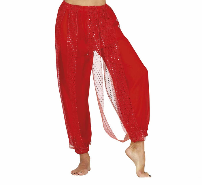 Pantalón de danza del vientre Rojo Señoras