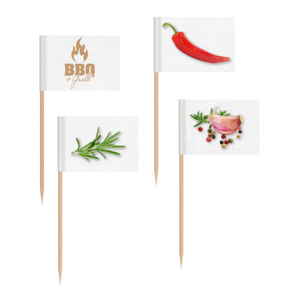 Bbq & Grill Cocktail palos Banderas 30pcs
