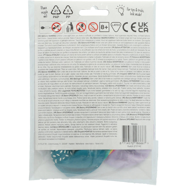 Globos Confeti de Colores 33cm 6pcs