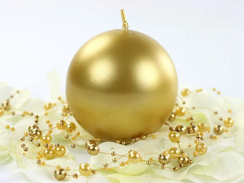 Velas Globo Oro Metálico 8cm 6pcs