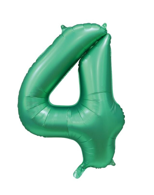 Globo Número Verde 4 Años Brillo 86cm