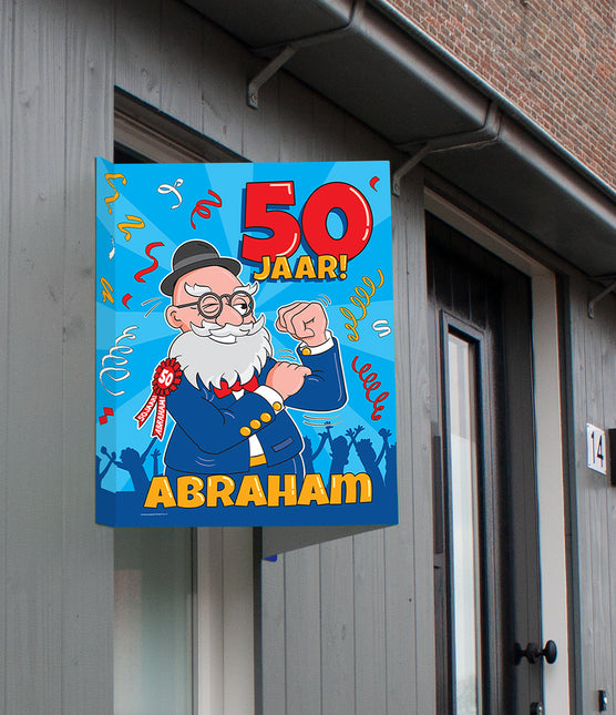 Cartel de escaparate Abraham 50 años 60cm