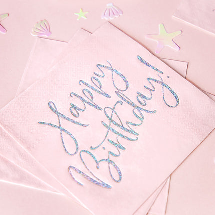 Servilletas Feliz Cumpleaños Rosa Claro 33cm 20pcs