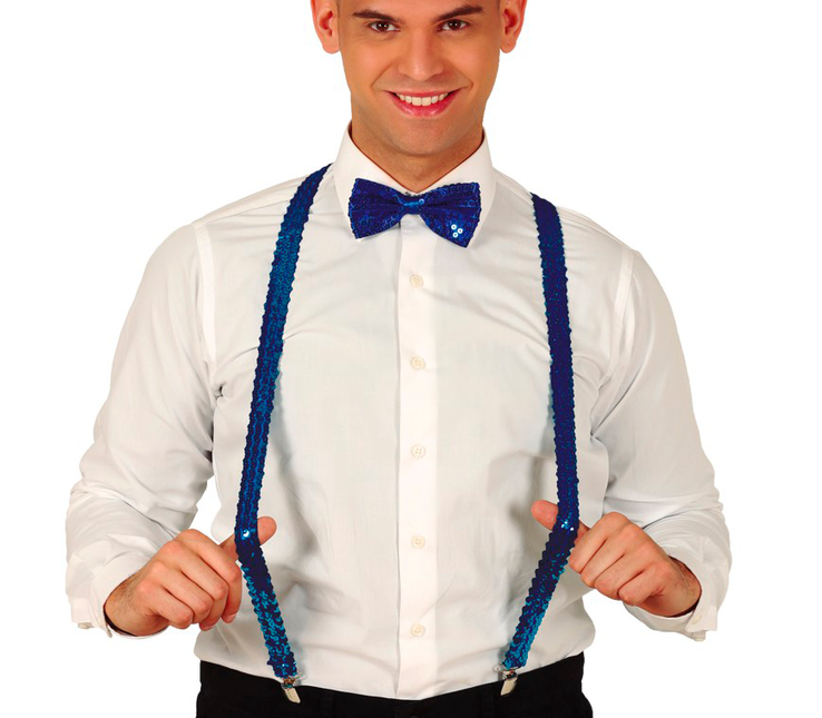 Tirantes Azules Lentejuelas Hombre 72cm