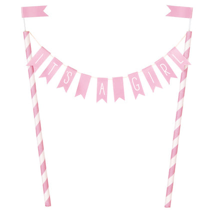 Adorno para tarta Es una niña rosa 5cm