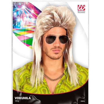 Peluca 80s Aso Rubio Largo