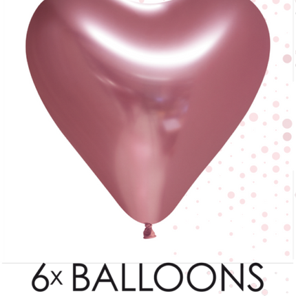 Globos Corazón Rosa 30cm 6pcs