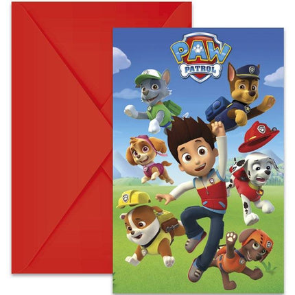 Paw Patrol Invitaciones Decoración 6pcs