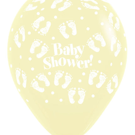 Globos Baby Shower Huellas Pastel Mate Mix 30cm 25pcs