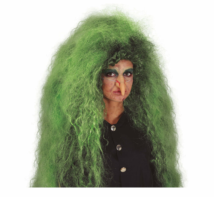 Peluca Negra Verde Pelo Largo