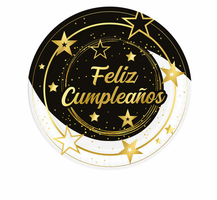 Platos Feliz Cumpleanos 23cm 6pcs